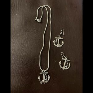 Nautical Anchor Necklace & Earrings